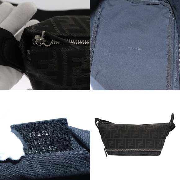 FENDI Zucca Canvas Shoulder Bag Black - Picture 10 of 12